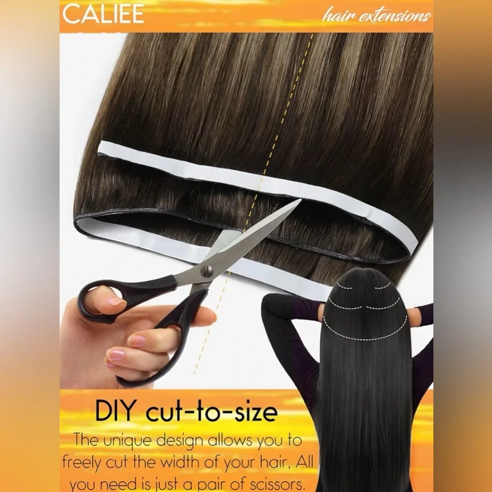 Dark Brown Chestnut Brown Human Hair Hand Tied 22 Inch Tape In Hair Extensions